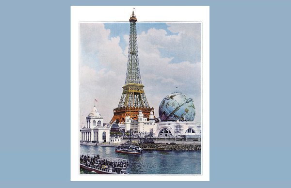 Monument-globe aux côtés de l’hégémonique tour Eiffel. Globe céleste (ou Cosmorama), 1897-1900, Le Figaro illustré n°128, novembre 1900.