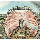 Projet d’usine sphérique à calcul météorologique où les ouvriers sont remplacés par des calculateurs. Reconstitution de la Forecast Factory de Lewis F. Richardson, 1984.