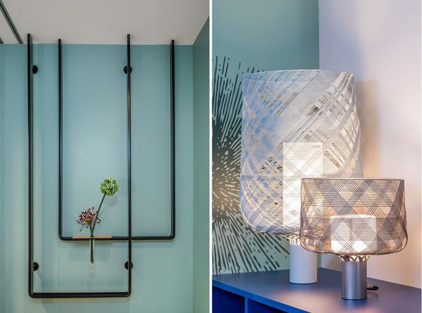 L’aspect déco et design a été mis en valeur avec des objets de style contemporain. Des capsules de douche parfumées aux huiles essentielles créées par Skinjay accentuent le bien-être de l’espace.