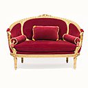 Canapé corbeille de style Louis XVI, provenant du Ritz de Paris, estimé entre 1000 € et 1500 €.