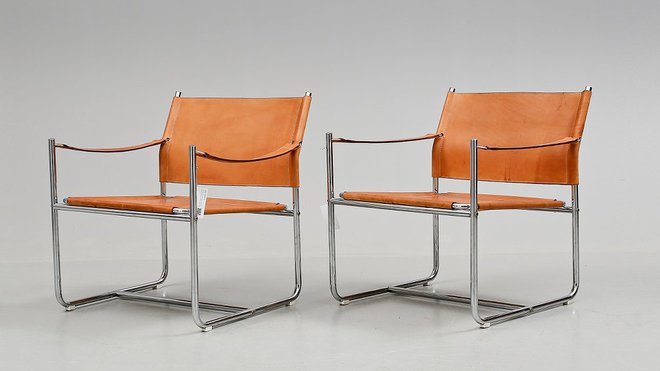 Paire de fauteuils « Amiral », Karin Mobring, Ikea, 1970. Adjugée 1600 € le 13 mai 2015 par Bukowskis.