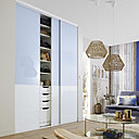 Pour toutes les pièces de la maison : portes de placards coulissantes, modèle Union 3 vantaux. En panneaux de mélaminés, 34 décors au choix. Sur mesure, jusqu’à 2,79 m de hauteur et 5,4 m en largeur, de 2 à 8 vantaux, chez Lapeyre.