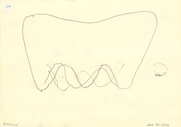 Croquis de la lampe Cloche d’or pour la maison Louis Carré, à Bazoches-sur-Guyonne en France, Alvar Aalto, 1956-1959, 1961-1963.