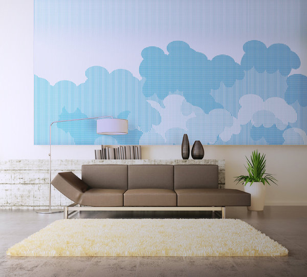 « Canopée », nouvelle vision des verdures aubussonnaises et fantomatiques, création Perrine Vigneron. Cette œuvre, qui a reçu le Grand Prix de l’innovation du public au salon Maison & Objet 2015, a été réalisée avec des fils phosphorescents qui changent son apparence la nuit venue.