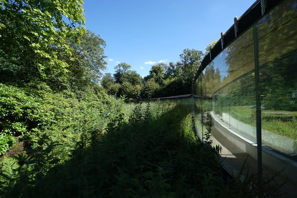 Le centre d’accueil des visiteurs du Park Groot Vijversburg aux Pays-Bas, dépourvu de colonnes, repose sur de simples parois de verre dont la courbe assure à elle seule la stabilité de la structure.