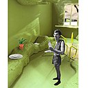 Inspiré par l’esprit d’une grotte et l’image des rochers, un espace retravaillé façon caverne et habitat vernaculaire et un projet de Clémence Frot, diplômée de l’ISAA, Institut Supérieur des Arts Appliqués.