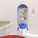 Matières couleurs et symboles de la région varoise pour cet espace imaginé par Charlotte et Juliette Castay, diplômées de l’Ecole Nationale Supérieure des Arts Visuels La Cambre.