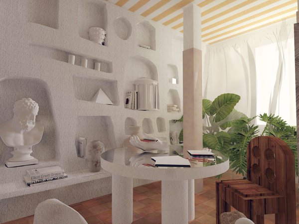 Influence helléniste pour ce projet d’architecture intérieure de Kim Haddou et Florent Dufourcq, diplômés de l’Ecole Camondo.