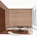 Style épuré et dépouillé et jeux de transparences, pour le projet d’architecture intérieure de Laura Fournier, diplômé de l’Ecole Camondo.