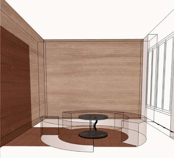 Style épuré et dépouillé et jeux de transparences, pour le projet d’architecture intérieure de Laura Fournier, diplômé de l’Ecole Camondo.