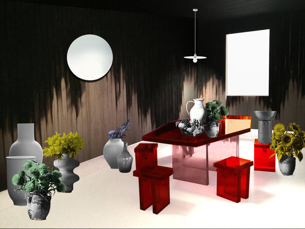 Bouquets et traditions régionales pour ce projet d’architecture intérieure franco-suisse de Valentin Dubois et Shizuka Saito, diplômés de l’HEAD, Haute Ecole d’Art et de Design de Genève.