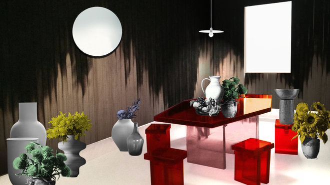 Bouquets et traditions régionales pour ce projet d’architecture intérieure franco-suisse de Valentin Dubois et Shizuka Saito, diplômés de l’HEAD, Haute Ecole d’Art et de Design de Genève.