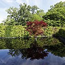 Lieu de méditation et de calme qui interroge la problématique du changement climatique, le jardin « La possibilité d’une île » est une création allemande. Festival des Jardins, 2018.