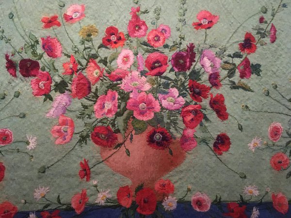 Détail d'une tapisserie en laine et soie "Les saisons, l'Eté" d'Emile Laugé 1926.