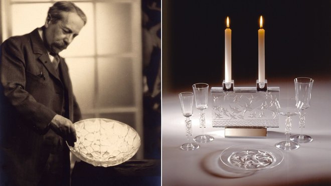 René Lalique en 1925 et la réédition du service Mouettes, créé en 1938.