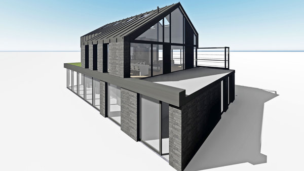 L’habitation a été conçue comme deux maisons indépendantes posées l’une sur l’autre.