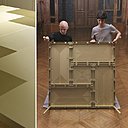 Recto et verso du plateau de table MAP-TBL, en aluminium anodisé, Collection MAP. Edition MSZ, 2013. Fabrication Marzorati Ronchetti/Chastagner, Collection particulière.