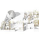La scénographie de la Biennale 1.618 conjugue éco-conception et utilisation de matériaux recyclés. Ses stands sont construits en bambou comme les habitats traditionnels des tribus, tandis qu’aucun travail de nuit ni groupe électrogène ne seront acceptés dans sa mise en œuvre. Ici, plans de l’Emotion Square, une parenthèse enchantée qui ne présente aucun produit mais propose des expériences gustatives, sensorielles, olfactives et visuelles en corrélation avec la plateforme de voyage intérieur Les Merveilles.