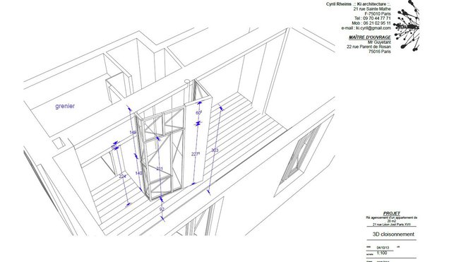 Plan 3D de cloisonnement Plan 3D de cloisonnement