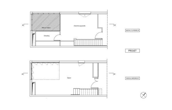 Plans projetés des étages 3 et 4