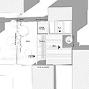 Plan de la parcelle: sur un petit terrain, situé en cœur d’îlot, la maison vient épouser les parcelles voisines au nord, à l'ouest et à l'est, afin de dégager tout le jardin vers le sud.