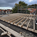 Photo de chantier : vue de la future terrasse.