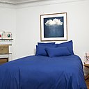 Parure Juste le bleu, percale de coton, à partir de 135€ la parure complète pour un lit double chez www.bonsoirs.com.