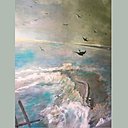 Vue sur une magnifique fresque d'éléments déchaînés dans la salle de bains de Rodin.