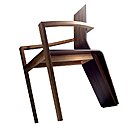 Chaise Isai création Paul Hoffmann, ébène vert et noyer sur commande, 3600 €.