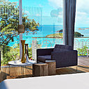 Les couleurs de la décoration intérieure se fondent avec le paysage environnant.