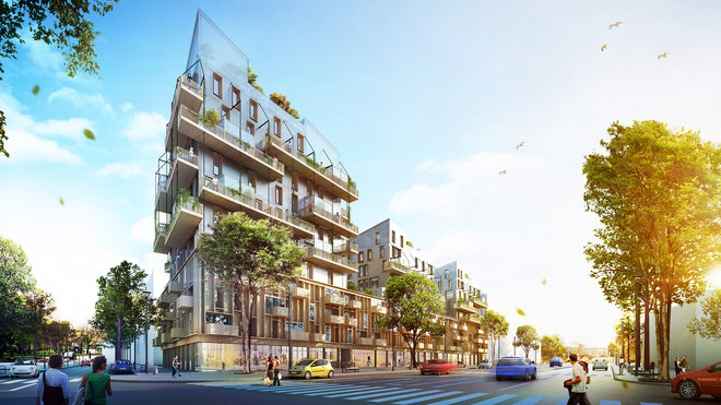 Chaque appartement sera prolongé par un espace extérieur : un jardin privatif pour les logements en rez-de-chaussée, une terrasse sur le toit du socle pour ceux qui sont en R+ 3 ou en R+ 10 pour le triplex, des balcons pour les autres.