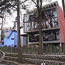 Un couple séparé et deux œuvres fortes : la « colombe », âgée de 15 ans a eu le coup de foudre pour l’« éléphant », de 36 ans, en 1922. Diego Rivera et Frida Kahlo ont travaillé dans des maisons-ateliers jumeaux et voisins pour construire une œuvre personnelle et puissante en parallèle d’une vie amoureuse tumultueuse, animée par leurs tempéraments volcaniques. Vue de la Casa Estudio.