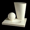 Un couple en accord et des œuvres personnelles en résonance : Barbara Hepworth et Ben Nicholson se sont acheminés tous les deux vers l’abstraction et ont échangé leurs disciplines pour mieux se comprendre. Sphere and Hollow III, Barbara Hepworth Conoid, 1937.