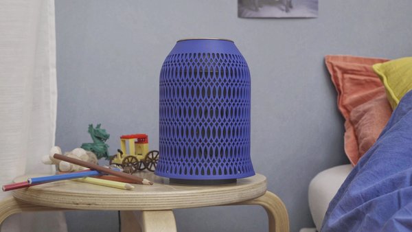 Enceinte lumineuses et sans fil bluethooth personnalisable, fabriquée grâce à l’impression 3D dépôt de fil. Elle est déclinée en 10 motifs façon dentelle et 10 couleurs. Modèle OWA développé par Armor, création Bold design.