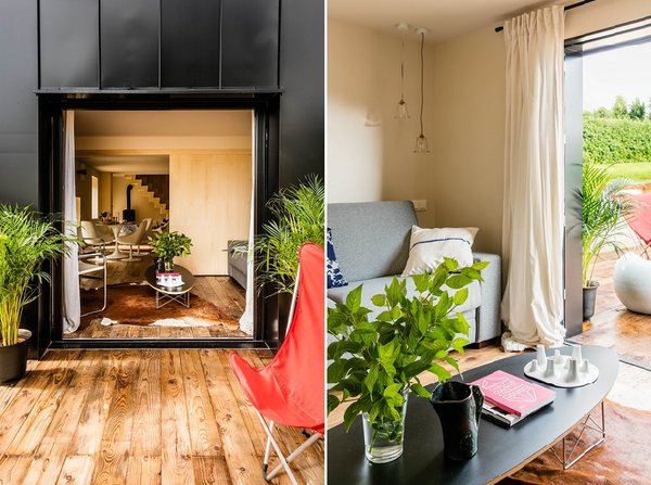 Le salon s’ouvre sur une terrasse avec un sol en continuité.