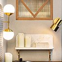 Luminaires et miroir créés sur-mesure par Daphné Desjeux et Dorothée Delaye pour l’Hôtel Handsome.