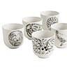 La collection de mugs avec six décors différents, 61 €, les 6 pièces. Collection Nora.