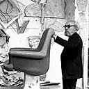 Portrait d’Angelo Mangiarotti, architecte et un designer industriel italien (1921-2012).