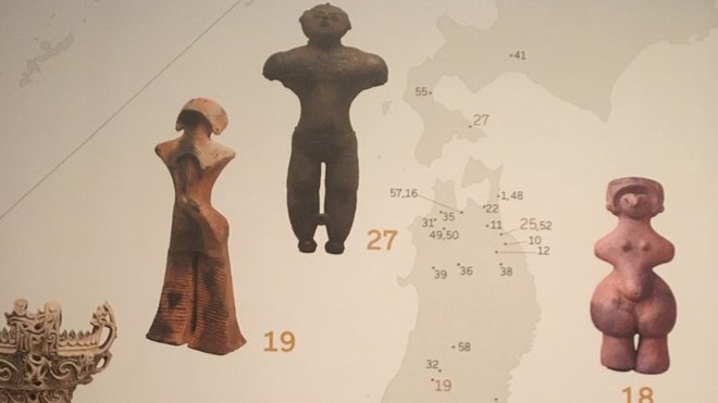 Carte des sites archéologiques où l'on a retrouvé les pièces exposées.