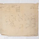 Dessins d’étude du fauteuil D.151.4.