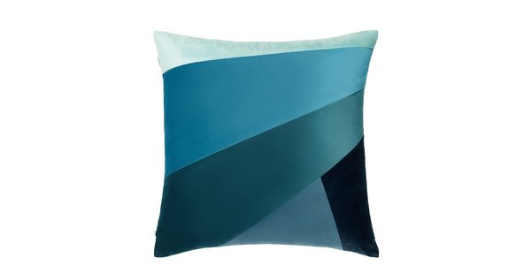 Moderniste. Du plus bel effet sur un canapé, coussin Marceau, design Floriane Jacques, 22 €, Habitat.