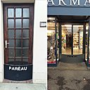 Panneau de protection « Paréau » en protection sur une entrée d’habitation rurale et en place sur une entrée de commerce.