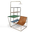 Installation S, cuir, laiton, polyéthylène, Muller van Severen, 2012.