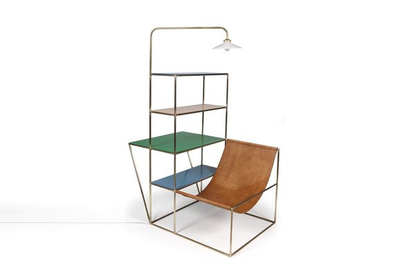 Installation S, cuir, laiton, polyéthylène, Muller van Severen, 2012.