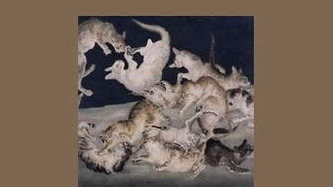 Bataille de chats 1940 huile sur toile,81x100 cm The National Museum of Modern Art, Tokyo © Fondation Foujita/Adagp,Paris 2018 Bataille de chats 1940 huile sur toile,81x100 cm The National Museum of Modern Art, Tokyo © Fondation Foujita/Adagp,Paris 2018