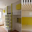 Dans ce projet de mezzanine, le rangement était aussi une priorité.