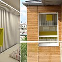 Le claustra assure aussi l’intimité de l’espace couchage tout en laissant passer la lumière naturelle.