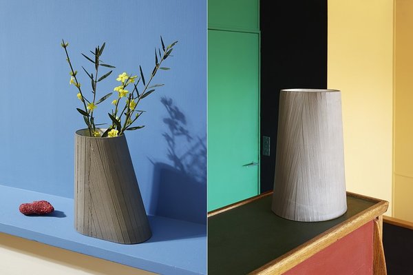 Dans le cadre de l’Appartement 50, exposition à La Cité Radieuse de Marseille, projet de vase Pilotis de Thomas Elliott Burns pour l’ECAL.