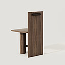 Siège Colonne en noyer américain (L 47,5 x P 45 x H 80 cm).