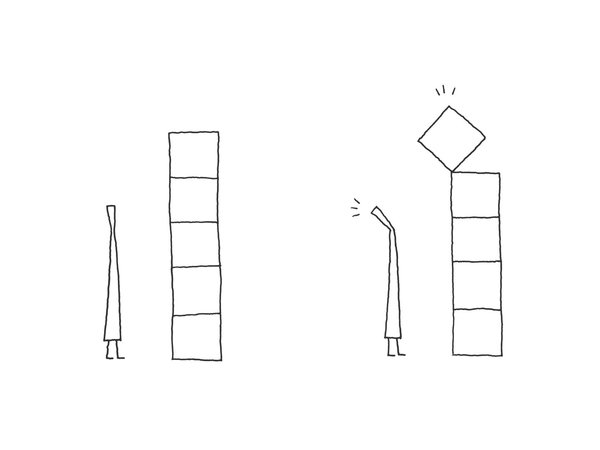 Croquis de l’étagères Drop. Création Nendo pour Cappellini.